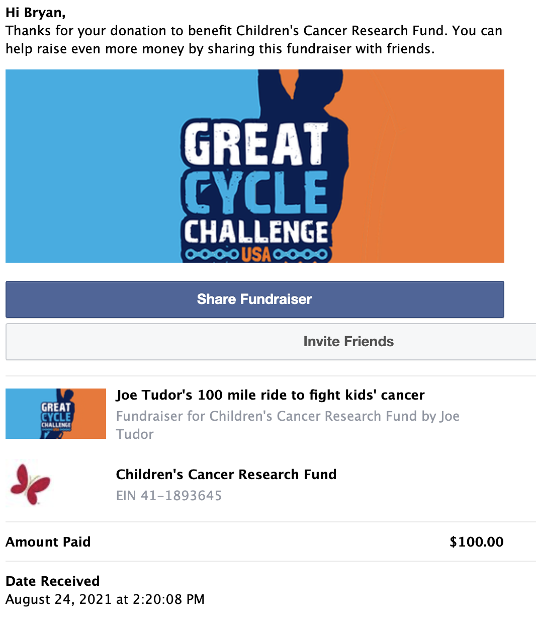 Joes Great Cycle Challenge 2021